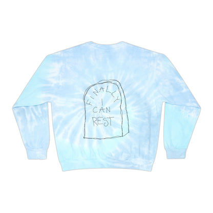 Edgy Summer Sweatshirt for Guys | Gravestone Sweatshirt Gift for Teens | Finally I Can Rest RIP Sweatshirt for Skaters